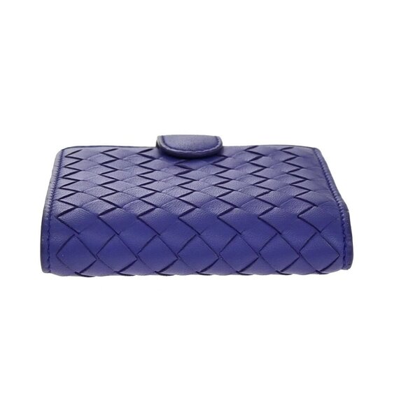 BOTTEGA VENETA Logo Intrecciato Bifold Compact Wallet Leather Purple 62EE110 - Picture 10 of 13